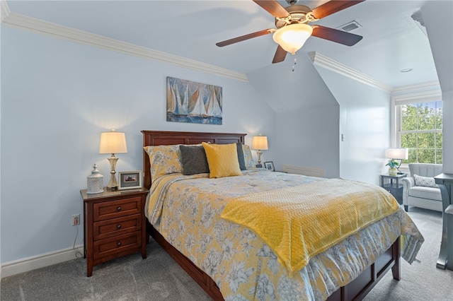 3111 Edelweiss Ct Ste 201, Adams Twp, PA 16046 - bedroom with carpet floors, ornamental molding, and ceiling fan