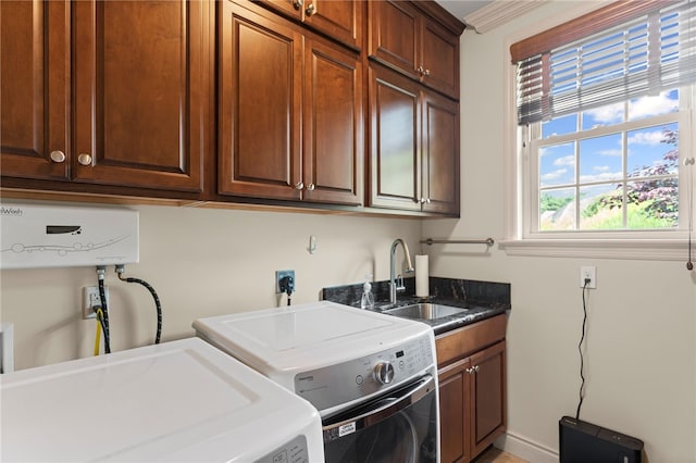 3111 Edelweiss Ct Ste 201, Adams Twp, PA 16046 - washroom with cabinet space, healthy amount of natural light, and washing machine and clothes dryer