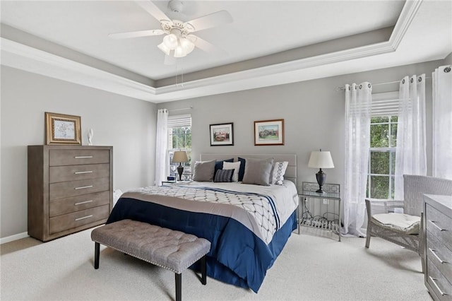 774 Norwegian Spruce Dr, Adams Twp, PA 16046 - carpeted bedroom featuring a tray ceiling and ceiling fan