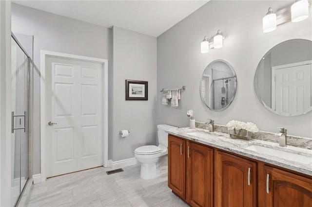 774 Norwegian Spruce Dr, Adams Twp, PA 16046 - bathroom featuring a stall shower, double vanity, and tile patterned flooring