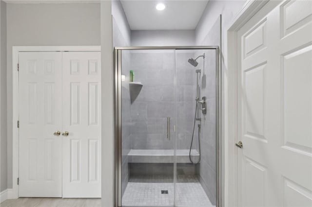 774 Norwegian Spruce Dr, Adams Twp, PA 16046 - bathroom featuring a stall shower, recessed lighting, and tile patterned floors