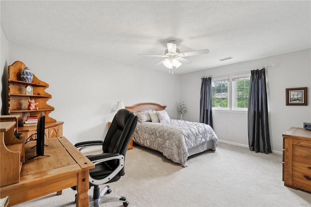 774 Norwegian Spruce Dr, Adams Twp, PA 16046 - bedroom with a desk, light carpet, and ceiling fan