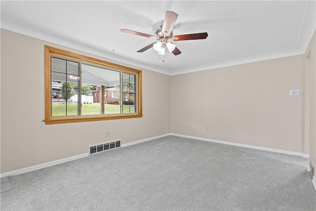 10 Ronald St, West Elizabeth, PA 15088 - spare room featuring carpet flooring, ceiling fan, and crown molding