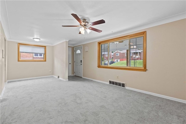 10 Ronald St, West Elizabeth, PA 15088 - unfurnished room with carpet flooring, ceiling fan, and crown molding
