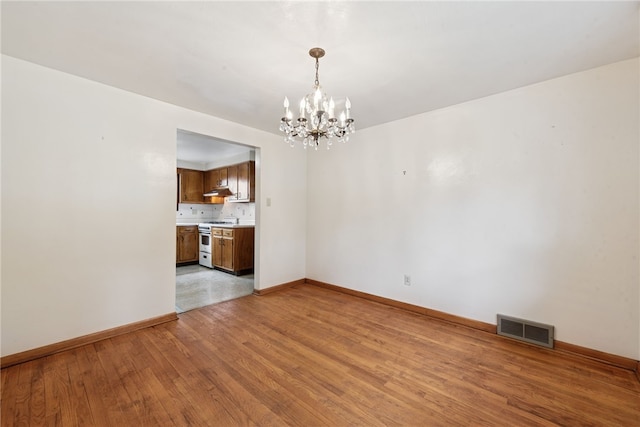 1920 Cheryl Dr, North Huntingdon, PA 15642 - unfurnished room featuring a chandelier and light wood finished floors