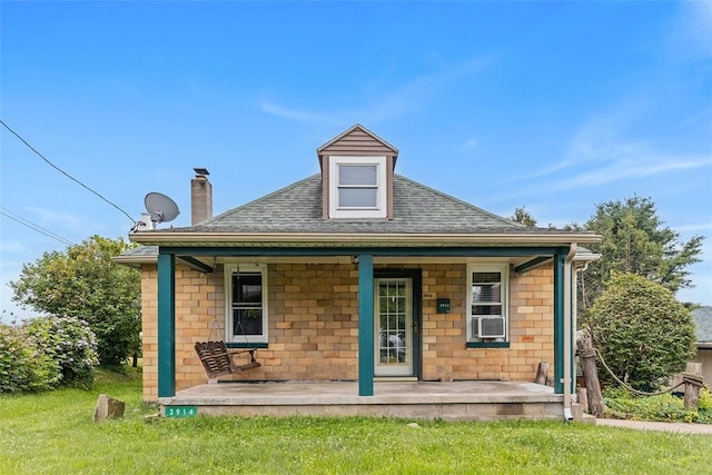 3914 38th St, Pulaski Twp, PA 15066 - back of house with a porch, a chimney, and roof with shingles