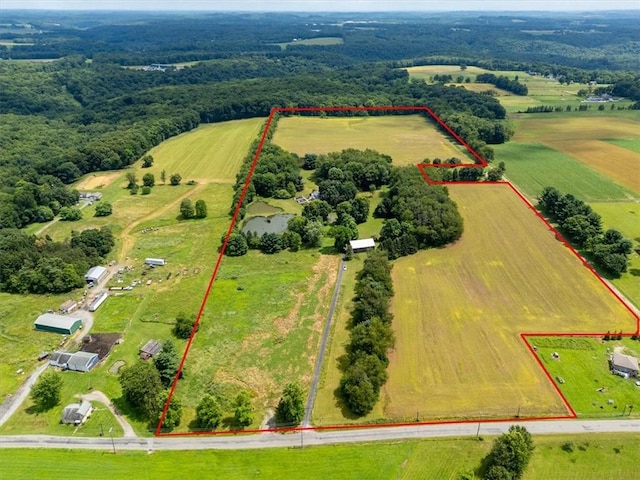 115 Nursery Rd, Forward Twp, PA 16053 - overview of rural landscape with property parcel outlined and extensive farmland