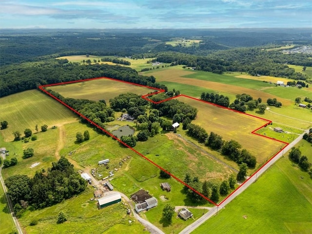 115 Nursery Rd, Forward Twp, PA 16053 - overview of rural landscape featuring property parcel outlined