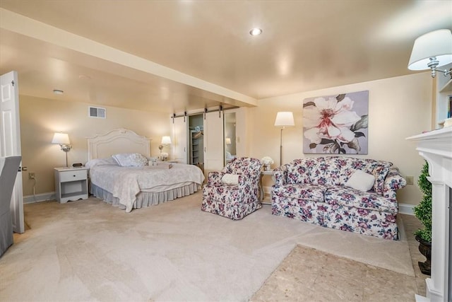 115 Nursery Rd, Forward Twp, PA 16053 - bedroom with carpet floors, a barn door, and a walk in closet