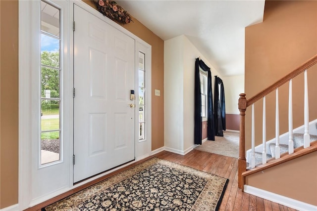 538 Bluegrass Dr, Canonsburg, PA 15317 - entrance foyer with stairs and hardwood / wood-style floors