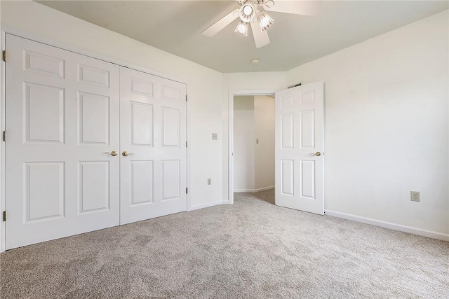 538 Bluegrass Dr, Canonsburg, PA 15317 - unfurnished bedroom with carpet, a closet, and ceiling fan