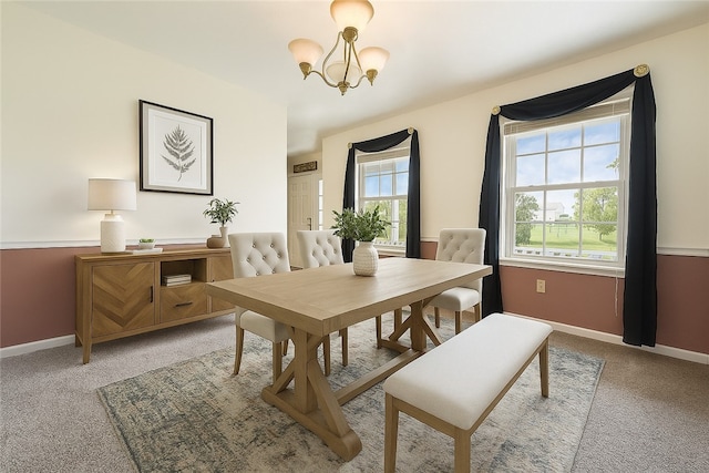 538 Bluegrass Dr, Canonsburg, PA 15317 - dining space featuring light carpet and a chandelier