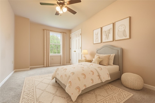 538 Bluegrass Dr, Canonsburg, PA 15317 - carpeted bedroom with a closet and a ceiling fan