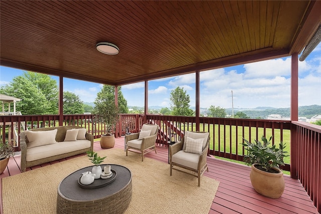538 Bluegrass Dr, Canonsburg, PA 15317 - wooden terrace with an outdoor living space