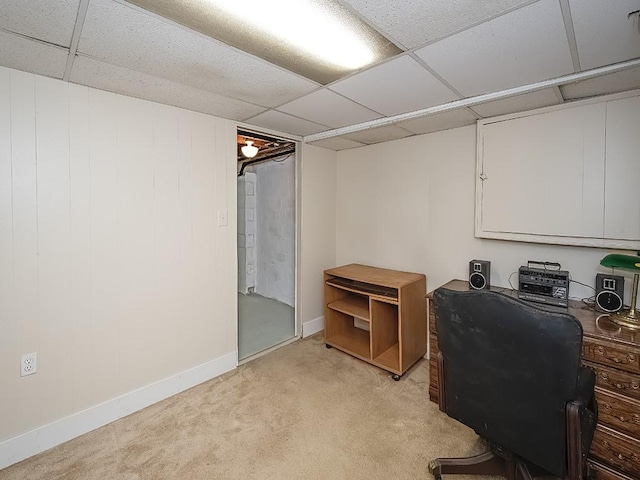 881 Ridge Rd, Harmony Twp, PA 15003 - home office with light colored carpet and a drop ceiling