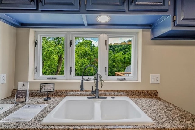 7321 Ringertown Rd, Murrysville, PA 15632 - kitchen view of blue cabinets