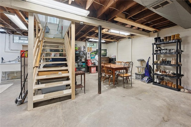 516 Shenango Rd, Chippewa Twp, PA 15010 - basement with stairway and plenty of natural light
