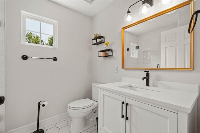 237 Clever Rd, Robinson Twp, PA 15136 - bathroom featuring vanity, tile patterned flooring, and a shower