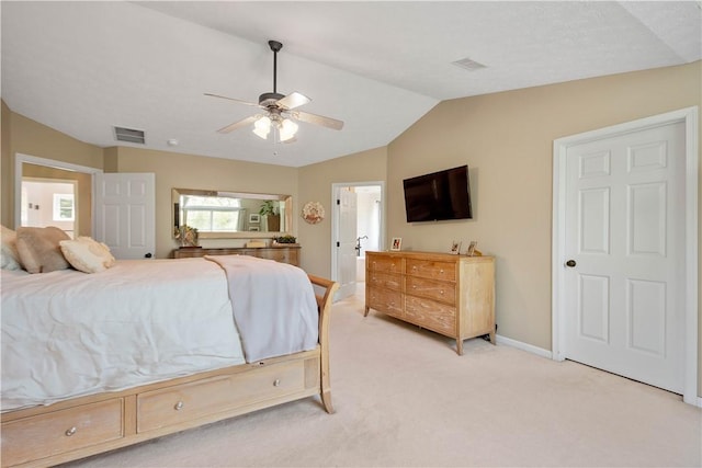 237 Clever Rd, Robinson Twp, PA 15136 - bedroom featuring vaulted ceiling, light carpet, and a ceiling fan