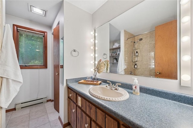 110 Four Seasons Ln, Irwin, PA 15642 - full bathroom with a baseboard radiator, vanity, and tile patterned floors