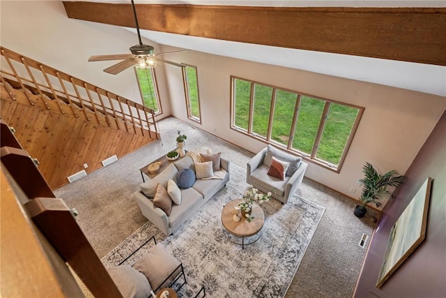 110 Four Seasons Ln, Irwin, PA 15642 - living area with carpet floors and ceiling fan