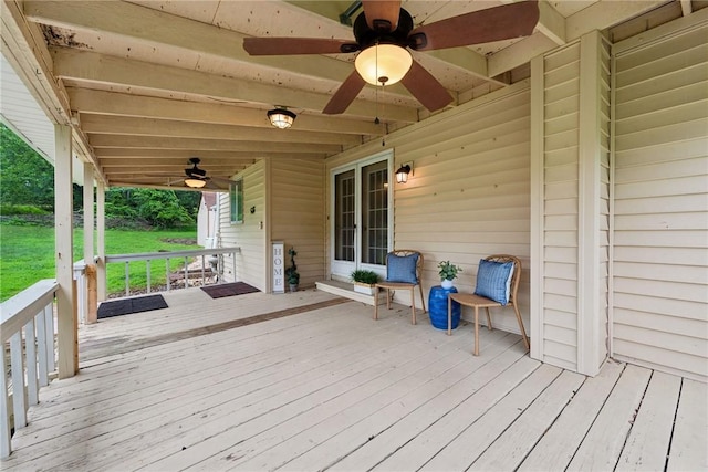110 Four Seasons Ln, Irwin, PA 15642 - wooden deck with a ceiling fan