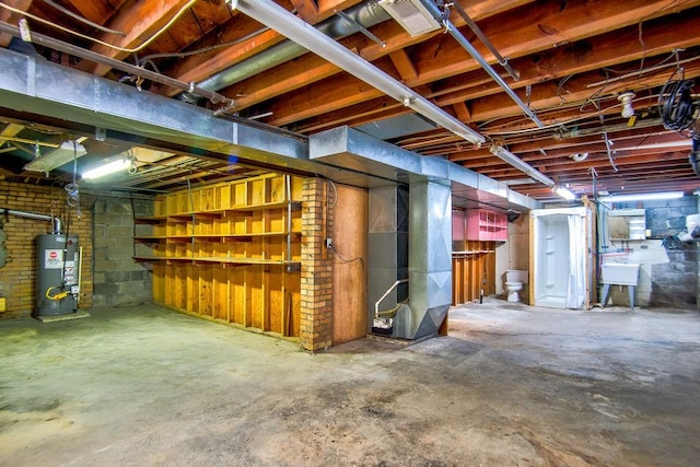 3444 Brodhead Rd, Center Twp, PA 15061 - unfinished basement with gas water heater and heating unit