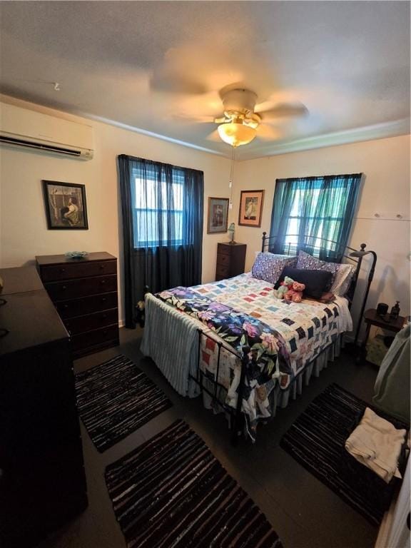 106 6th Ave, Ross Twp, PA 15229 - bedroom featuring a wall mounted air conditioner, ceiling fan, and crown molding