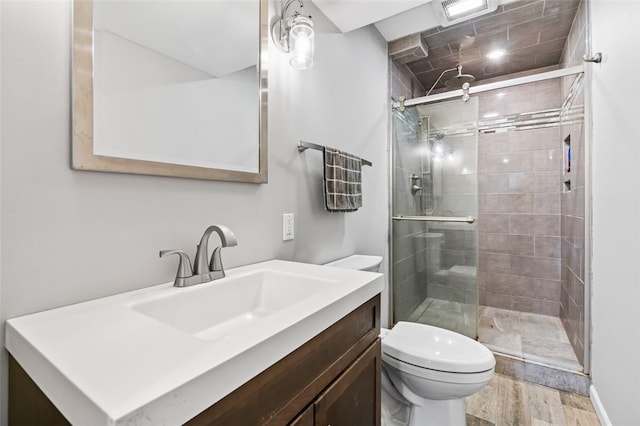 4 Thornridge Rd, Kilbuck Twp, PA 15202 - full bath with a shower stall, vanity, and wood finished floors