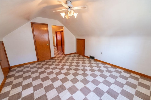 1819 Sundeman St, Troy Hill, PA 15212 - additional living space featuring vaulted ceiling and ceiling fan