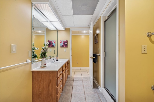 14 Amy Way S, Union Twp, PA 15401 - full bathroom featuring double vanity, tile patterned flooring, and an enclosed shower