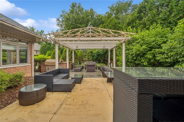 14 Amy Way S, Union Twp, PA 15401 - view of patio with an outdoor living space and a pergola