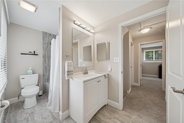 2047 Haymaker Rd, Monroeville, PA 15146 - bathroom with vanity, shower / bathtub combination with curtain, and tile patterned flooring