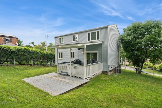 2047 Haymaker Rd, Monroeville, PA 15146 - rear view of property featuring a deck and a fenced backyard