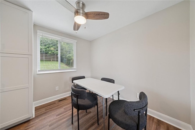 2047 Haymaker Rd, Monroeville, PA 15146 - dining room featuring wood finished floors and a ceiling fan