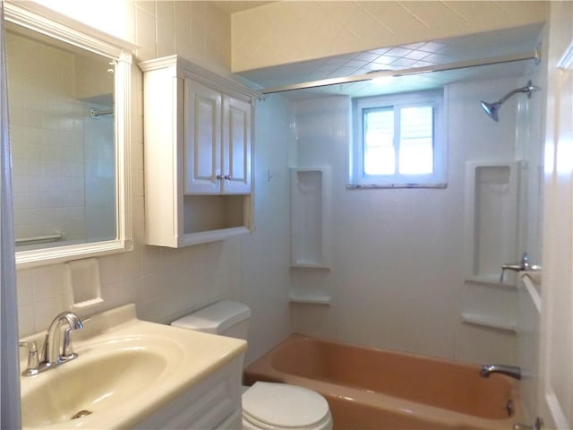 3055 Fadette St, Sheraden, PA 15204 - bathroom with shower / bathtub combination, vanity, and backsplash