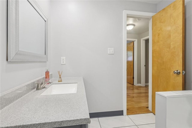 1717 Gina Dr, West Mifflin, PA 15122 - bathroom with vanity and tile patterned flooring