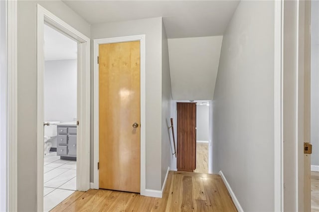 1717 Gina Dr, West Mifflin, PA 15122 - corridor with an upstairs landing and light wood finished floors
