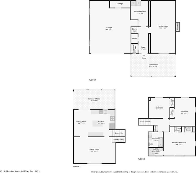 1717 Gina Dr, West Mifflin, PA 15122 - view of floor plan / room layout