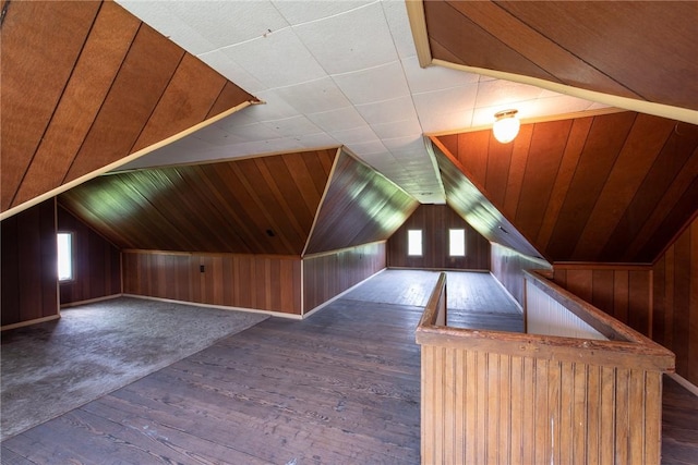 190 Hillview Manor Rd, Gilpin Twp, PA 15656 - additional living space featuring wood walls, vaulted ceiling, and hardwood / wood-style floors