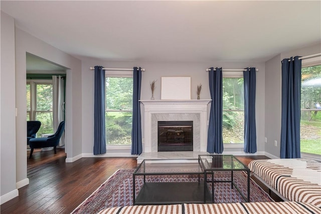 314 Westburn Ct, Seven Fields Boro, PA 16046 - living room with a fireplace, hardwood / wood-style flooring, and plenty of natural light