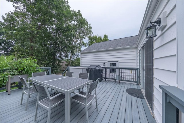 314 Westburn Ct, Seven Fields Boro, PA 16046 - wooden deck with outdoor dining space and a grill