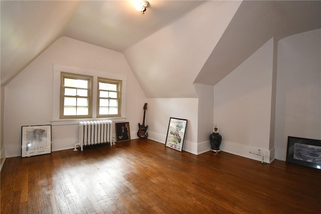 2464-2466 Beechwood Blvd, Squirrel Hill, PA 15217 - bonus room featuring radiator, hardwood / wood-style floors, and lofted ceiling