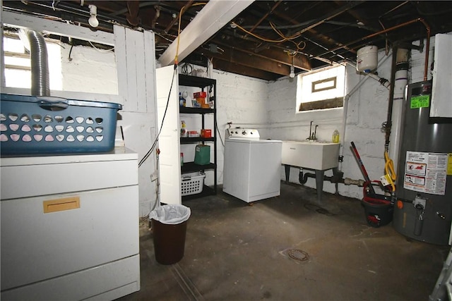 2464-2466 Beechwood Blvd, Squirrel Hill, PA 15217 - unfinished basement with water heater and washing machine and clothes dryer