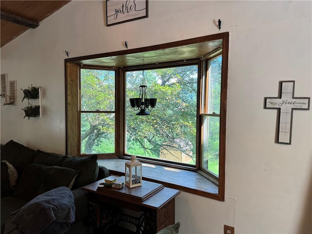 108 Hill St, Coaldale, PA 16679 - living area with plenty of natural light and wood ceiling