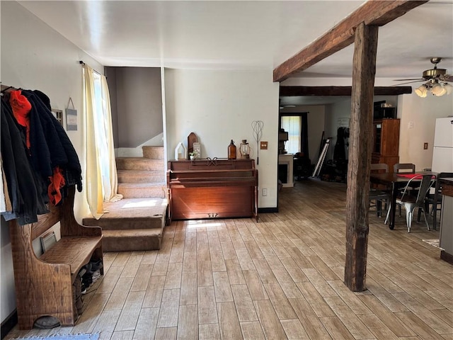 108 Hill St, Coaldale, PA 16679 - interior space featuring a ceiling fan and stairs