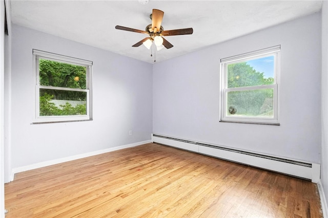 110 Marian Ave, Shaler, PA 15116 - unfurnished room featuring baseboard heating, light wood-type flooring, and ceiling fan