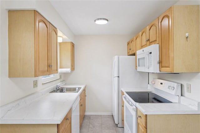 106 Crestline Dr, Ross Twp, PA 15237 - kitchen with white appliances, light brown cabinetry, and light countertops