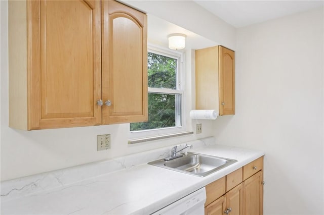 106 Crestline Dr, Ross Twp, PA 15237 - kitchen with light brown cabinetry, light countertops, and dishwasher