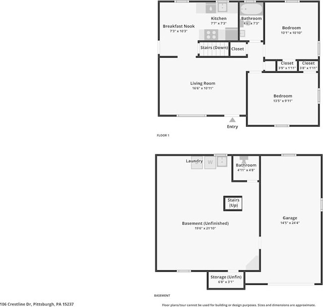 106 Crestline Dr, Ross Twp, PA 15237 - view of floor plan / room layout